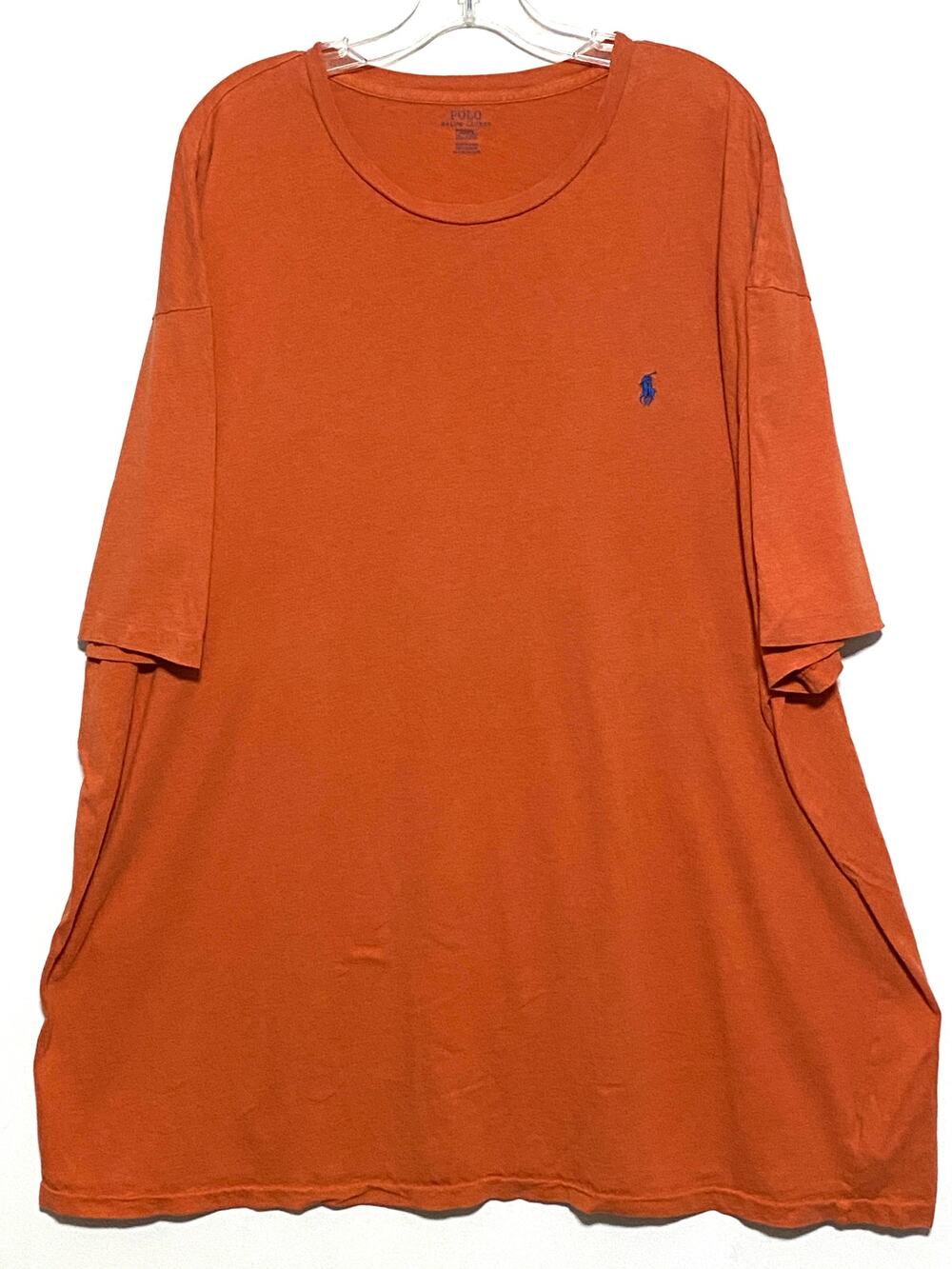 Polo Ralph Lauren Orange Shirt Mens 3XLT Blue Pony Classic Preppy Capsule Y2K
